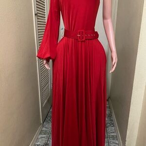 Elegant Red One-Shoulder Dress